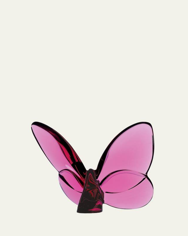 2.5" Lucky Crystal Peony Pink Butterfly